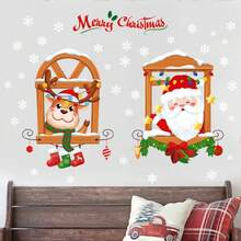 Autocollants de Noël, Décoration de maison, Stickers muraux, Stickers pour fenêtres, Porte et fenêtre en verre, Autocollants décoratifs amovibles pour décoration de pièce, décoration murale, décoration de maison, Décorations de Noël, Décorations de Noël pour la maison