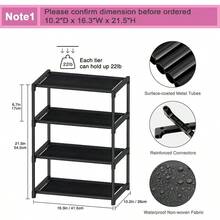 4 Tier Small Shoe Rack, Narrow Stackable Toddler Adult Shoe Storage Organizer Shelf Closet Floor Entryway Bedroom, Space Saver Shoe Rack Organization Shelves