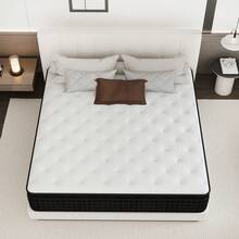 King Queen Full Twin Size Mattress,Memory Foam And Innerspring 12/14 Inch Hybrid Mattresses Bed Medium In A Box - Đen và trắng - Xem 4