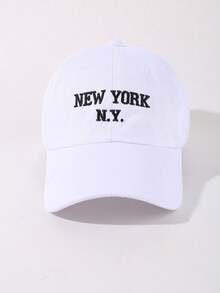 3Pcs Solid Color NEWYORK Embroidered Adjustable Baseball Hat,For Spring & Autumn Travel Sun Protection Casual Caps
