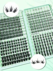 400pcs C-Curl Fluffy 3D Mink Eyelashes, High Quality, Lowest Price, New DIY False Eyelashes, Soft & Voluminous, Suitable For Makeup, Eyelash Extension, Short Lashes, DIY Lashes, Light Color Lashes, DIY Eyelash Extension At Home - Nhiều màu - Xem 2