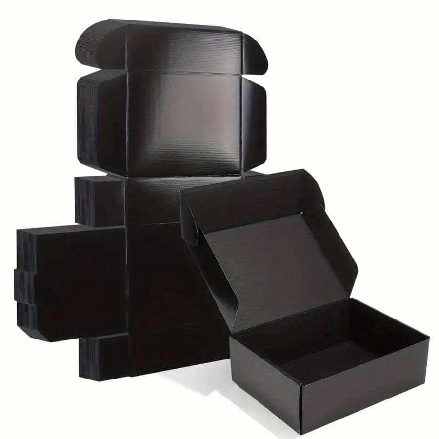 20个黑色纸板盒，小纸盒，飞机盒，迷你包装盒，手工皂包装，分隔盒，适用于小型企业包装，邮寄礼品盒，生日，婚礼，毕业典礼，圣诞节，情人节，多种尺寸可供选择