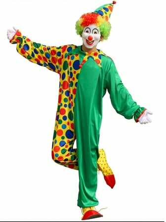 2 piezas Disfraz de payaso para adulto de fiesta de festival, carnaval y actuación de Halloween
