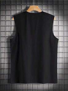 Boos Men's Tank Top Basic T-Shirt 100% Cotton Casual Fashion Comfortable Summer Workout Gym - màu đen - Xem 3