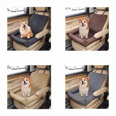 1 Pieza Cojín de asiento de coche para mascotas de unicolor a cuadros, alfombra antideslizante y resistente a la suciedad para gatos y perros