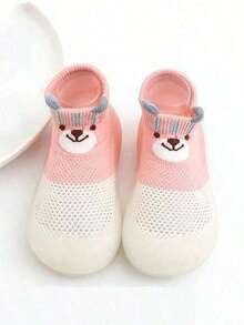 1 Pair Infant Silicone Soft Bottom Spring/Autumn Outdoor Sports Socks, Indoor Breathable Anti-Slip Walking Socks, For Baby Boys & Girls - 淺粉色 - 查看 4