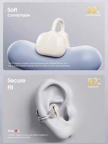 PHILIPS 飞利浦 TAQ2020 真无线蓝牙 5.4 耳机，开放式设计，AI 清晰通话，触控操作，超长续航 - 黑色 - 查看 6