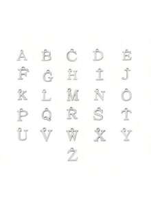 1pc Stainless Steel 26 Letter Charm Bracelet, Fashionable Infinity Circle Snake Bone Bracelet, Valentine's Day Gift