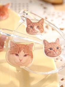 Cute Cartoon Cat Head Stickers, Decorative Cat Stickers For Phone, Computer, Various Sizes Available - Multicolor - View 5