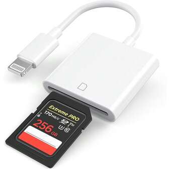 1pc SD Card Reader Adapter Compatible With IPhone 17 Pro Max/17 Pro/17 Air/17/16/15/14/13/12/11/XS/XR/8/7/6, S25/S24/S23/S22/S21, IPad, Laptop Computers
