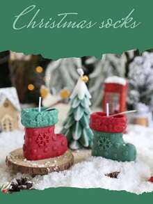 1 meia de Natal, velas perfumadas, presentes de Natal, velas de aniversário natalinas, lembrancinhas, fragrâncias criativas e românticas, adequadas para aniversários, formaturas, festas, Natal, festivais, Dia de Ação de Graças, os melhores presentes, decorações de Natal.