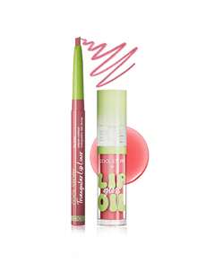 coolstory 2pcs Lip Makeup Set (Lip Liner Pencil + Lip Oil), Outline Lip Line With Pencil, Moisturizing & Nourishing Creamy Lip Oil