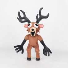 1pcs38cm/14.96inch 99 Nights In The Forest Terrified Deer Plush Toy Standing Black Tongue Mutant Deer Polyester Stuffed Animal Plush Toy Party Decoration Creative Gift Children Birthday Home Girls Room Decoration Game Collector Christmas Elk