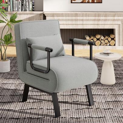 Hawthyhome Folding Sofa Bed, 4-In-1 Recliner, Sofa Bed With Bed Function, Space-Saving Guest Bed, Recliner With Adjustable Backrest, 150 Kg Load Capacity Metal Frame & Linen