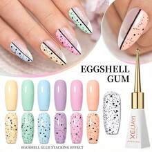 XEIJAYI 1pc 10Ml Long-Lasting Eggshell Glue Gel Nail Polish UV/LED Soak Off Gel Nail Polish For Nail Art DIY Salon Home Holiday Gift For Women - 黑與白 - 查看 11