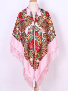 NAAMLOOS 63 Inch Floral Print Polyester Scarf, Oversized Shawl, Wrap, Poncho, Blanket For Women, Autumn/Winter,Beach,Holiday,Accessories,Travel Essential - Multicolor - View 21