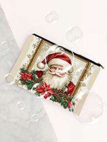 1/3/12pcs Vintage Santa Claus & Pine Cone Snowflake Print Cosmetic Bags - Lightweight Zipper Makeup Pouch, Polyester Travel Toiletry Organizer With Double-Sided Vivid Print, Suitable For Holidays, Parties, Travel, Ideal Gift For Women, Compact & Elegant Pattern Design Handheld Makeup Bag,Makeup Pouch,Cosmetic Bag,Travel Essential,Large Capacity,Large Makeup Bag,Christmas Gifts,Pouch,Travel,Gifts For Women,Women's Necessaire,Travel Essential,Pouch,Clutch / Small Handbag,Necessaire,Makeup Organizer,Makeup Organize,Pouch,Brush Holder,Mini Pouch,Large Capacity Pouch