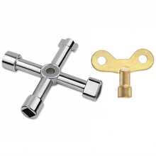 2 件实用钥匙工具套装，包括管扳手、十字扳手、水龙头扳手、水龙头、电梯、电气柜、水表阀门、燃气表和电表的多功能维修工具