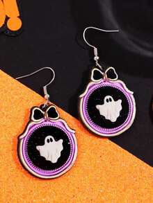 1 pereche cercei acrilici cu oglindă și cerc fantomă strălucitoare, la modă, rafinați, versatili, unici, creativi, potriviți pentru femei, potriviți pentru zilnic, naveta, festivaluri, petreceri