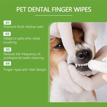 Pet Dental Cleaning Wipes, Gentle Teeth Care Finger Wipes For Cats And Dogs - Multicolor - View 6