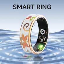 2025 NEW! Enamel Smart Ring, 5ATM Water Resistance Rating, Stylish And Lightweight, Pedometer, Heart Rate Monitoring, Activity Tracking, Compatible With Android And IOS, Resin Material - Multicolor - View 2