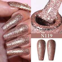 XEIJAYI 1 Bottle Gel Nail Polish, Popular Series Nail Gel, 141 Vibrant Colors, Suitable For All Seasons - UV/LED Removable Semi-Permanent Nail Polish, Suitable For DIY Nail Art Design, Gift For Women - 裸粉色 - 查看 7
