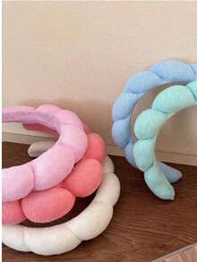 Bộ 3 băng đô và dây đeo cổ tay bằng sợi nhỏ sang trọng - 1 băng đô rửa mặt, 2 băng đô rửa mặt, băng đô trang điểm, băng đô chăm sóc da, băng đô xốp nhung mềm, băng đô spa, dây đeo cổ tay, mềm mại và thoải mái, một bộ phụ kiện tóc dành cho nữ để rửa mặt, trang điểm, tắm và chăm sóc da - Nhiều màu - Xem 5