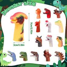 15 Pcs Dinosaur Head Finger Puppets, Realistic Dinosaur Toys, Animals Puppet Show Theater Props, Best Choice For Party Favors, Stocking Stuffers, Pinata Fillers And Goodie Bag Fillers - Multicolor - View 4