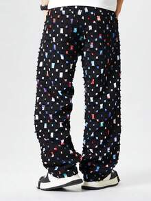 Baggy White Straight Leg Denim Pants Fashion Casual Relaxed Fit Hip Hop Non Stretch Relaxed Long Jeans Summer Mid Rise Streetwear - 黑色 - 查看 7