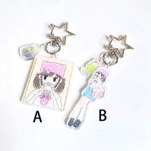 1pc Original Acrylic Keychain Pendant, Cute Cartoon Rabbit Charm, Y2K Retro School Girl Style, Casual Street Fashion, Suitable For Backpack, Phone, Party, School, For Girlfriend Christmas Gift Ideas Bag Accessories Lanyards With Id Holder Car Accessories Bag Charms