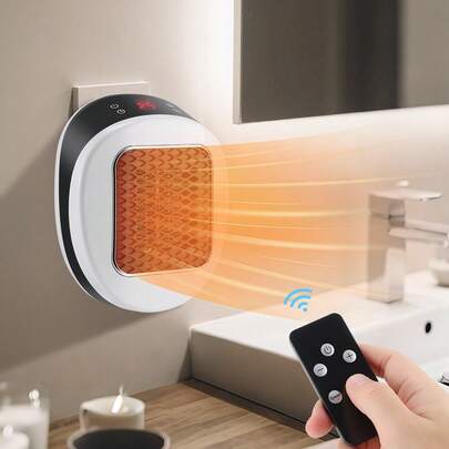 Hailicare 600W Portable Electric Heater Plug In Wall Space Heater With Remote Wall Outlet Electric Heater With Timer Warmer Machine LED Display Fast Heating Room Heater With Adjustable Thermostat For RV Home Office Indoor Use