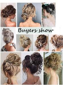 凌乱的爪夹发髻，合成马尾辫接发，适合女性日常佩戴