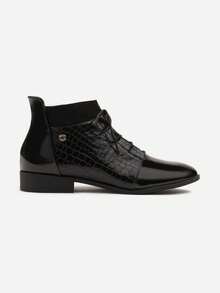 Bottines à lacets pour femmes - Bottes d'hiver chics et décontractées - Gris foncé - Voir 3