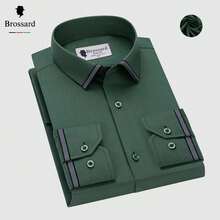 Men's Slim Fit Dress Shirt - Premium Breathable Fabric For Brazil's Climate | Anti-Wrinkle And Anti-Wrinkle | Elegant Collar In High-Quality Fabric | Soft And Comfortable Touch | Machine Washable - Ideal For Work And Events - màu xanh lá - Xem 1