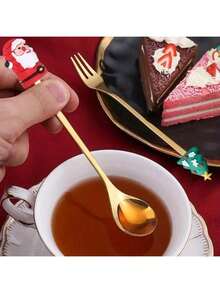 1 Set Of Christmas Portable Cutlery, Camping Utensils, Reusable Spoon And Fork Set With Storage Box, Suitable For Picnics And Daily Use, Kitchen, Christmas Gift