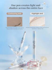 FLORTTE Glass Sea Series Dual-Ended Highlighter & Contour Pencil - 01# Pearl Reef - View 3