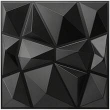 1片/10片/20片/30片/40片/50片 3D鑽石設計3D牆貼，耐火耐磨牆板，30x30cm 啞光黑與白，DIY家居牆面裝飾 - 黑色 - 查看 8
