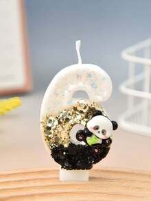 A Cute Green And White Black-And-White Panda Number Cartoon Candle, Used For Birthday Cake Decoration, Party Dessert Table Decoration, And Scene Setup Supplies. It Is The Best Birthday Gift, Suitable For Boys And Girls, Celebrations, Anniversaries, Or Date Cake Decorations, Various Holiday Cake Decorations, And Decorations For All Kinds Of Holiday Parties. It Is Also The Best Choice For Gifts And Photo Props. - Multicolor - View 4
