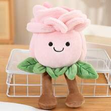 1pc Cute Cartoon Rose Potted Plant Figurine, Plush Realistic Rose Doll, Gift For Valentine's Day, Mother's Day, Teacher's Day, Home Decor Plush Doll - 22cm - View 6