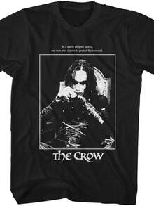 The Crow Movie In A World Without Justice Men Women Short Sleeve T Shirt 90s Movies Vintage Style Gr - 黑色 - 查看 1