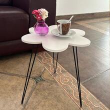 1pc White Flower Side Table, Waterproof & Scratch-Resistant, Detachable, Modern Minimalist Living Room Coffee Table, Bedroom Nightstand, Simple Storage Table - Multicolor - View 5