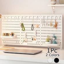 1pc Black Pegboard Wall Organizer, Multifunctional Wall Storage Rack, Suitable For Craft Room, Bathroom, Pantry, Office And Game Set, Wall Hanging Solution For Headphones, Keyboards, And Game Consoles, Utility Racks
