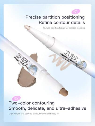 FLORTTE قلم تحديد وإبراز ثنائي الطرف من سلسلة البحر الزجاجية FLORTTE