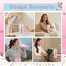 Official Tokidoki Unicorno Water Bottle, Cartoon Vacuum Reusable Insulated Stainless Steel 16.9oz Cup Thermoses With Locking Cover Leak-Proof - Màu Hồng baby - Xem 5