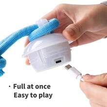 1个互动式狗狗玩具，3种模式 - 自动零食投放咀嚼球，适用于小型、中型犬和幼犬 - 藍白色 - 查看 5