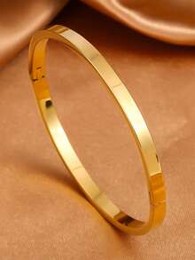 Vòng tay Cubic Zirconia nhiều màu chống thấm nước bằng thép không gỉ, vòng tay mở mạ 18k, trang sức thời trang cho nữ - Vàng - Xem 7