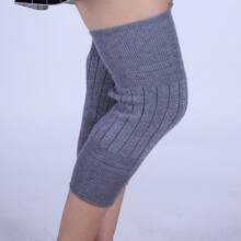 زوج واحد من أغطية الركبة الصوفية الدافئة للرجال والنساء في فصل الخريف والشتاء لحماية البرد والتجمد، سميكة وتزيد من الدفء، تحمي الركبة