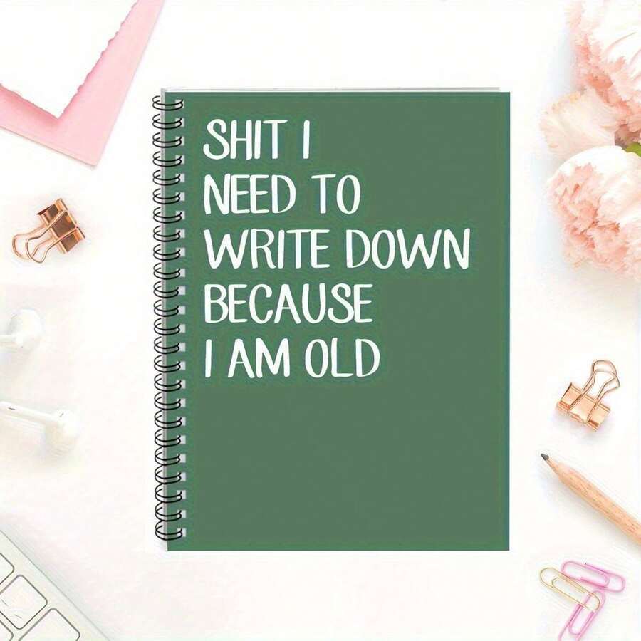 1 Humorous Spiral Notebook - Cover Says "Things I Need To Write Down Because I'm Getting Old" Measures 8.26 X 5.7 Inches - Perfect For Journaling, Planners, And Gifts For Family, Nurses, Parents, Coworkers, And Friends, And A Good Notebook For School