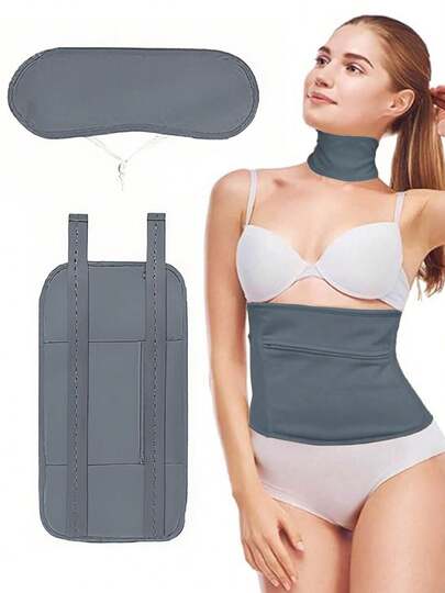 Castor Oil Compress Set, Reusable Castor Oil Compress Pack (For Neck And Waist), Adjustable Castor Oil Compress Pad