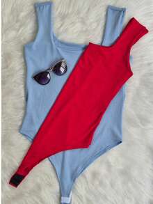 KIT 2 BODY PLUS SIZE SUPLEX MESH WOMEN'S FASHION - LIGHT BLUE/RED - View 2